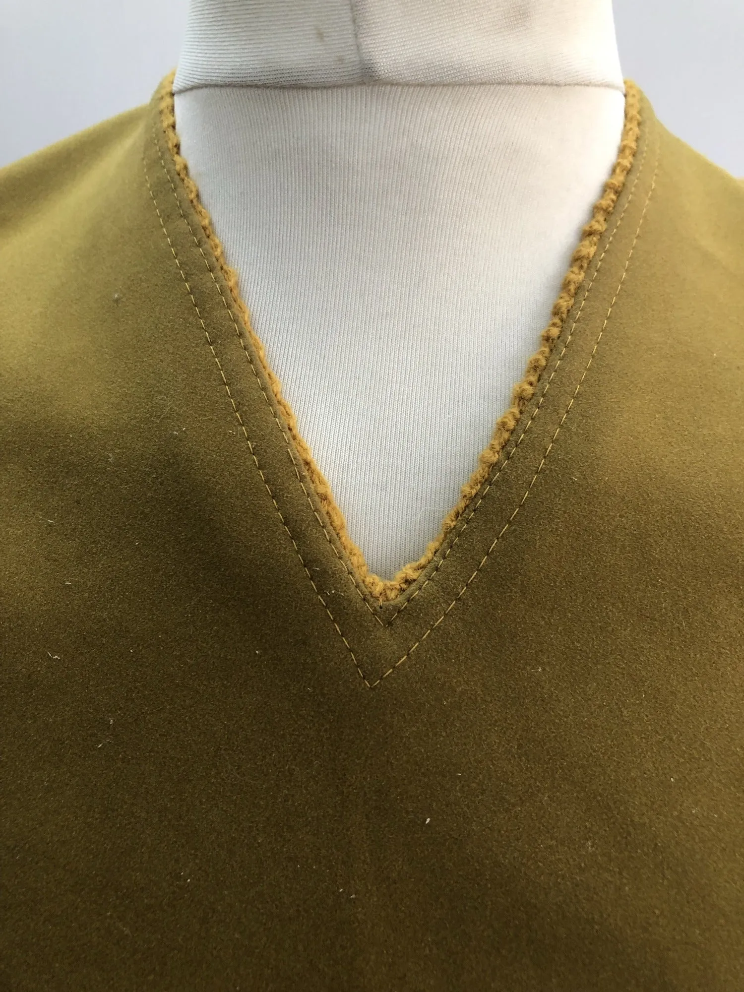 1960s Faux Suede Vest by Plaza - Size S