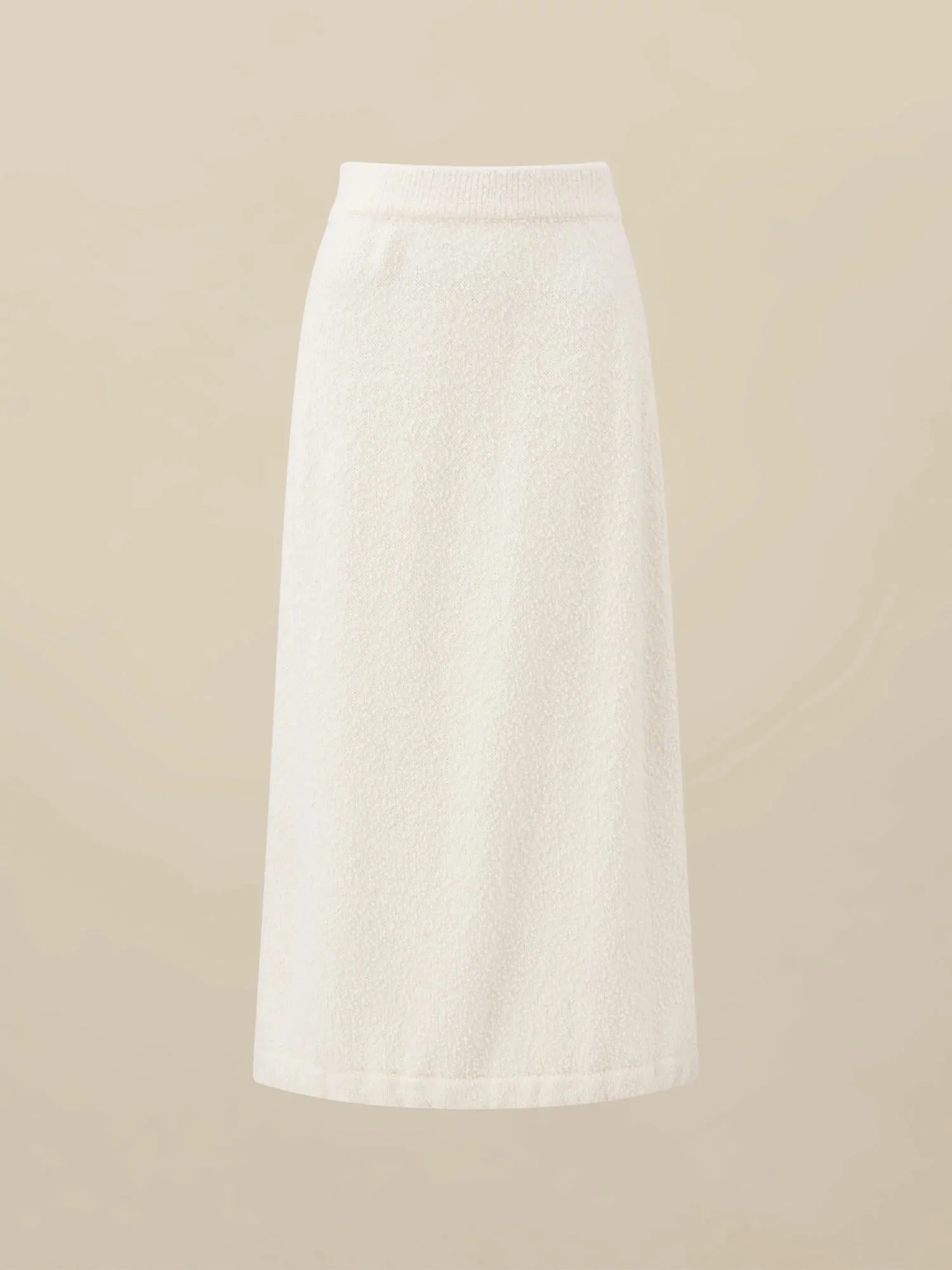 Amoretu Wool Elastic Waist Drawstring Knitted Casual Skirt