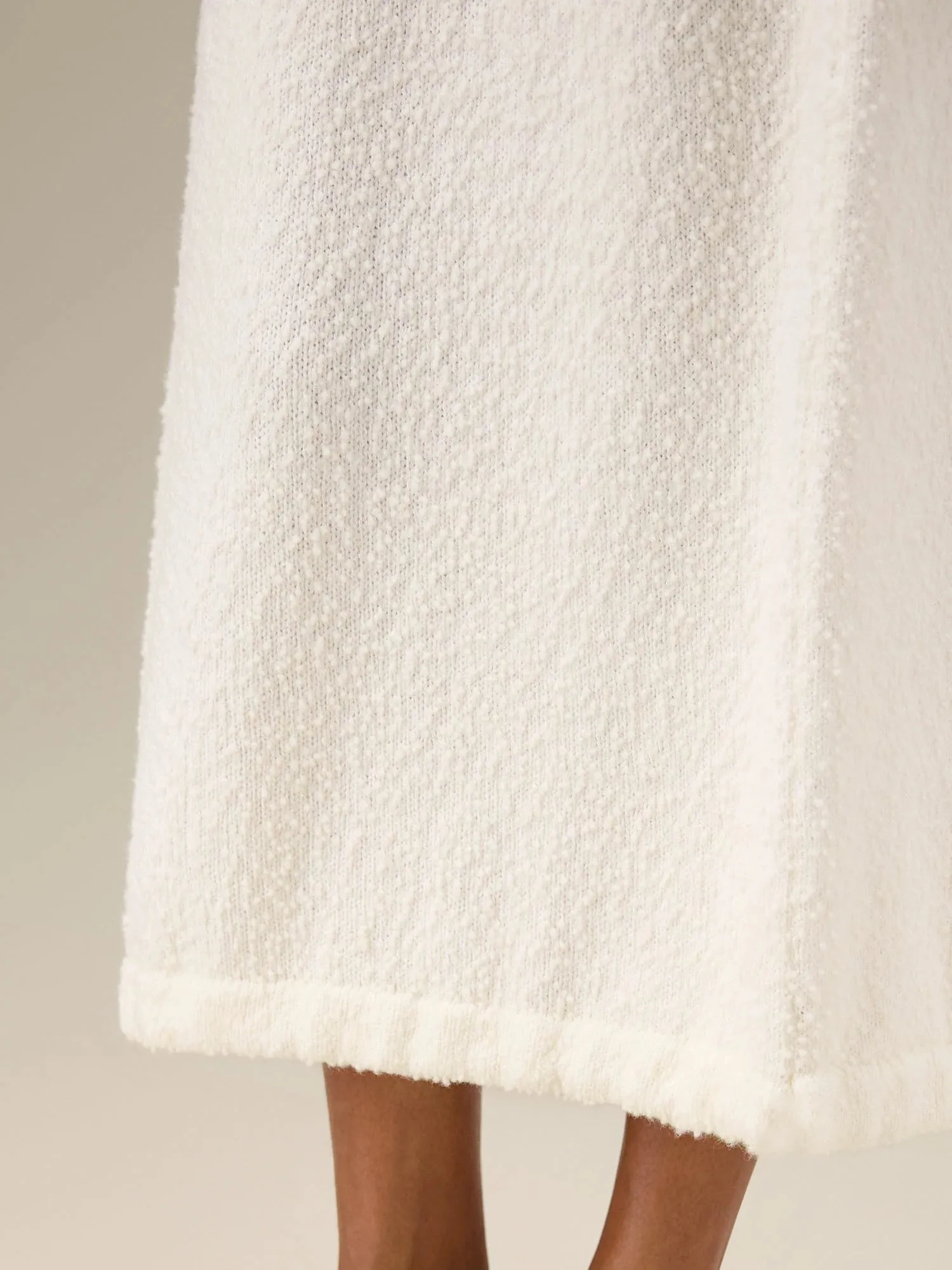 Amoretu Wool Elastic Waist Drawstring Knitted Casual Skirt