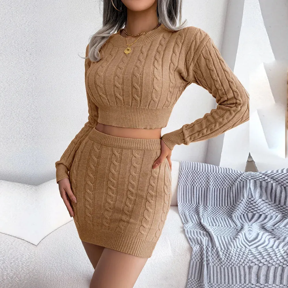 Autumn / Winter Crop Sweater & Skirt Set