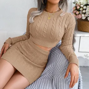 Autumn / Winter Crop Sweater & Skirt Set