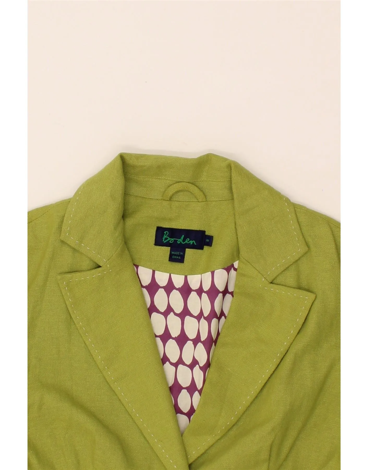 BODEN Womens Overcoat UK 8 Small Green Linen