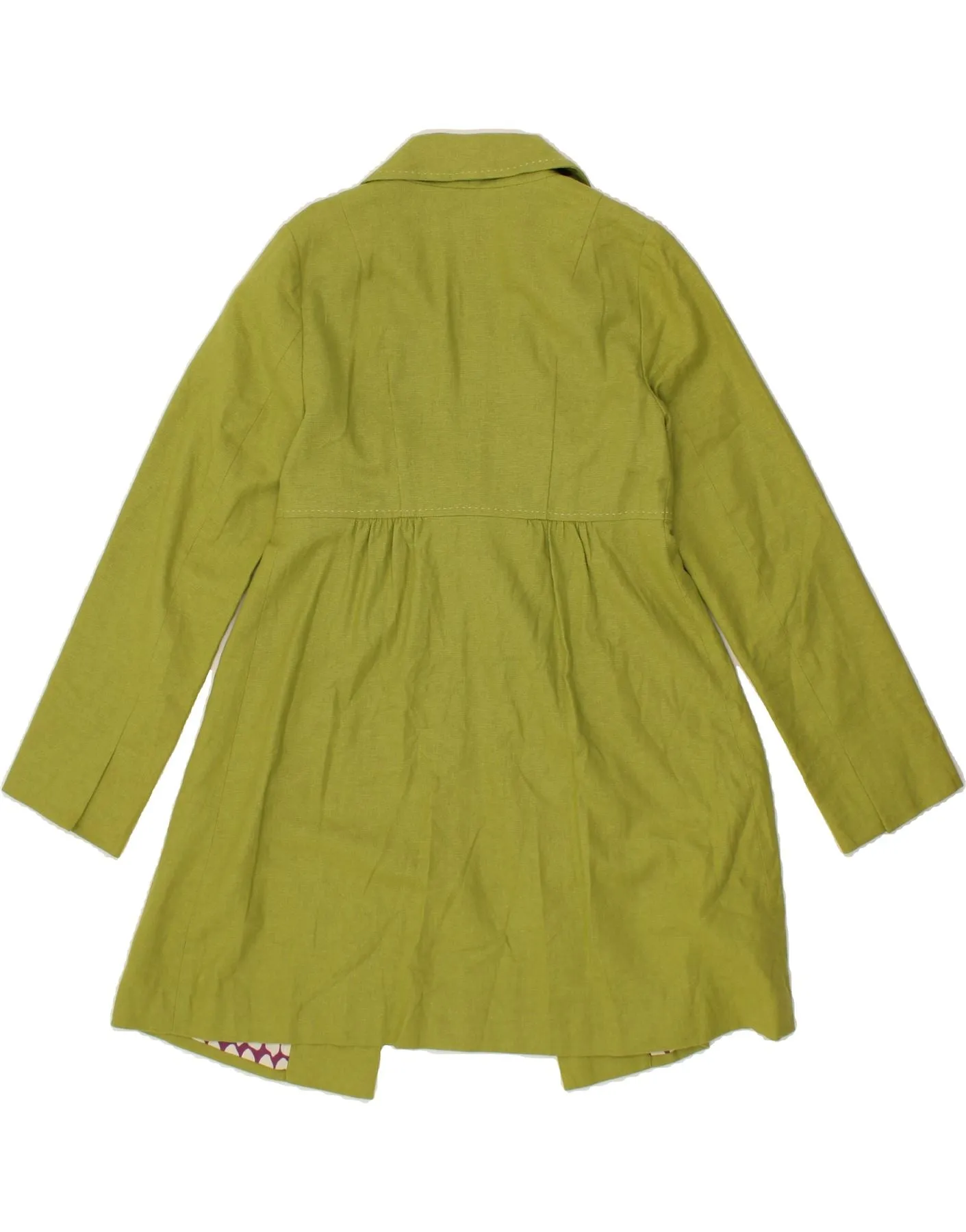BODEN Womens Overcoat UK 8 Small Green Linen