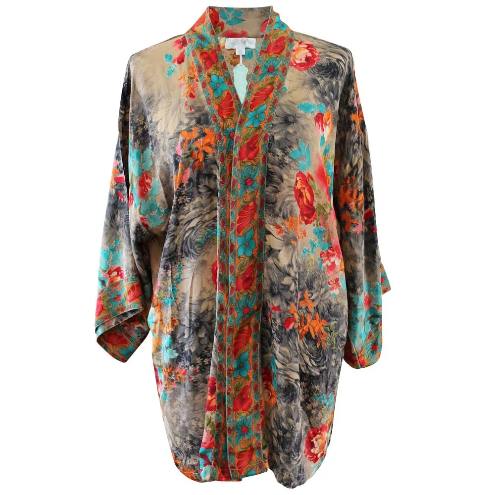 Colourful Floral Viscose Summer Jacket