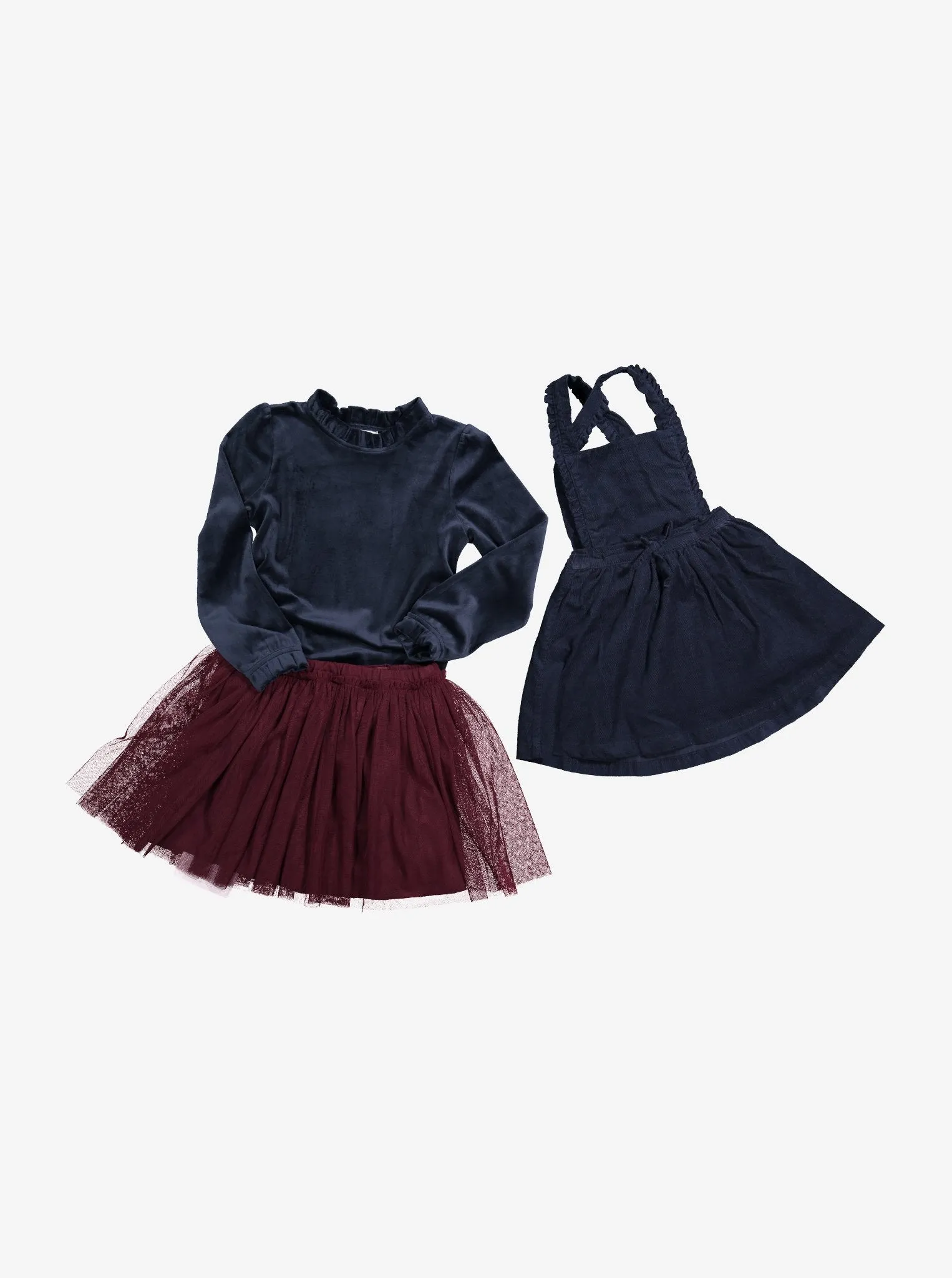 Corduroy Kids Skirt with Braces