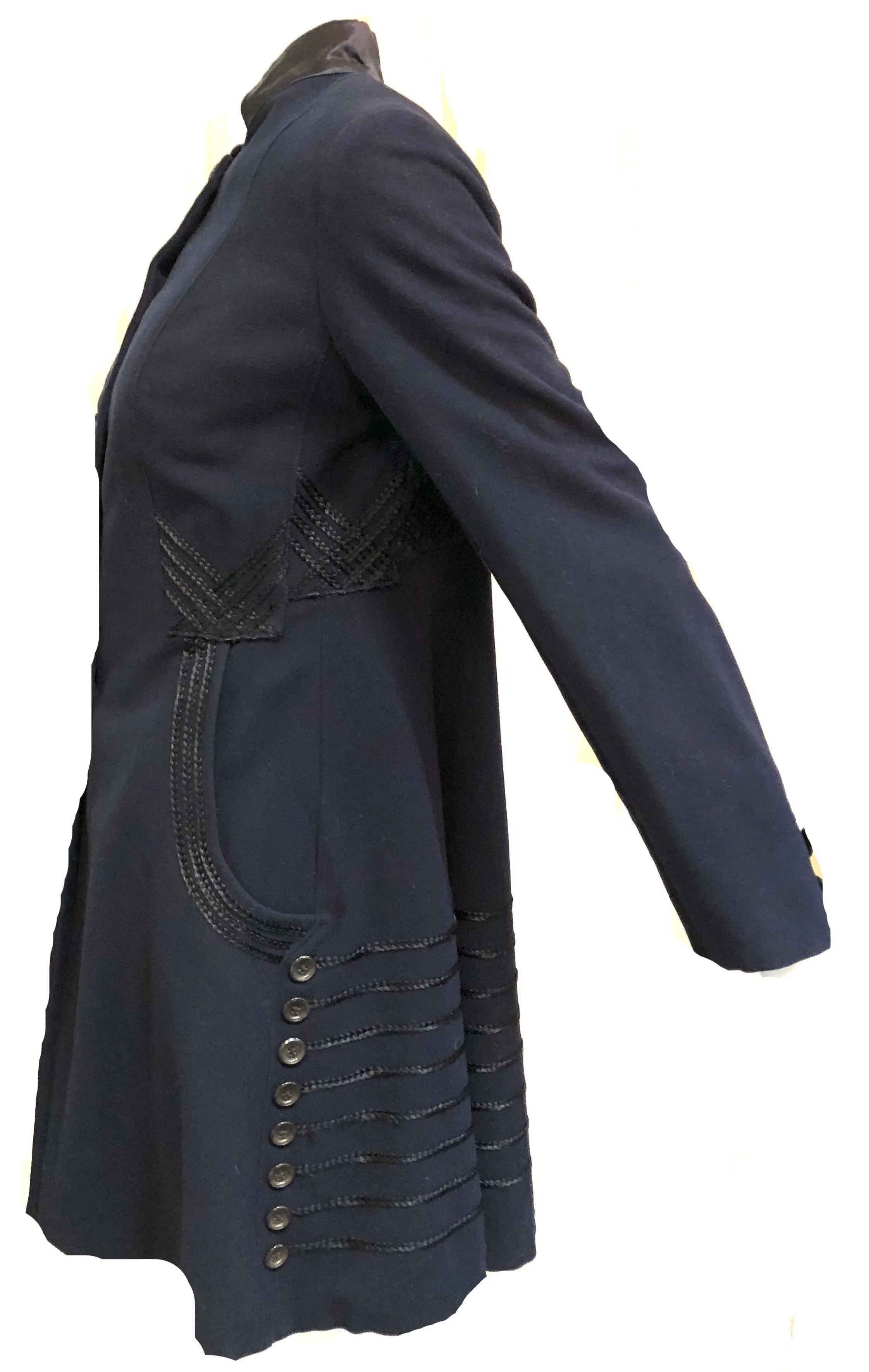 Edwardian Blue Embroidered Walking Jacket