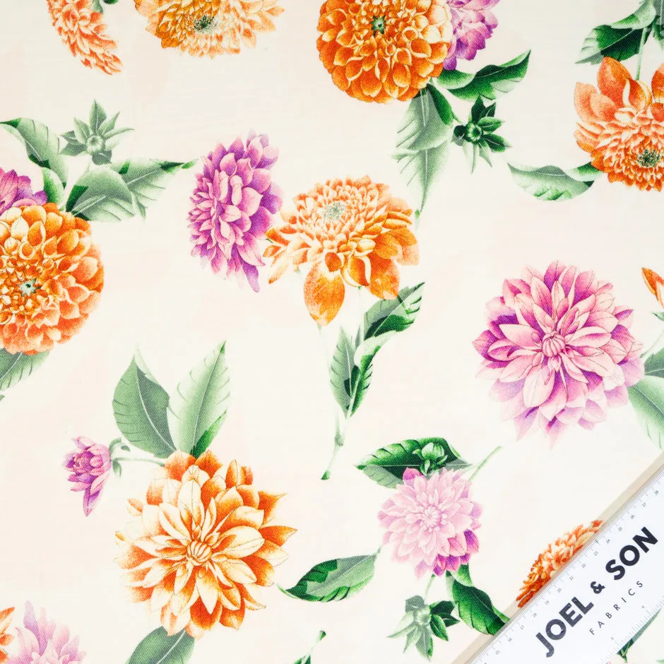 Gerber Floral Printed Ivory Merino Pure Wool