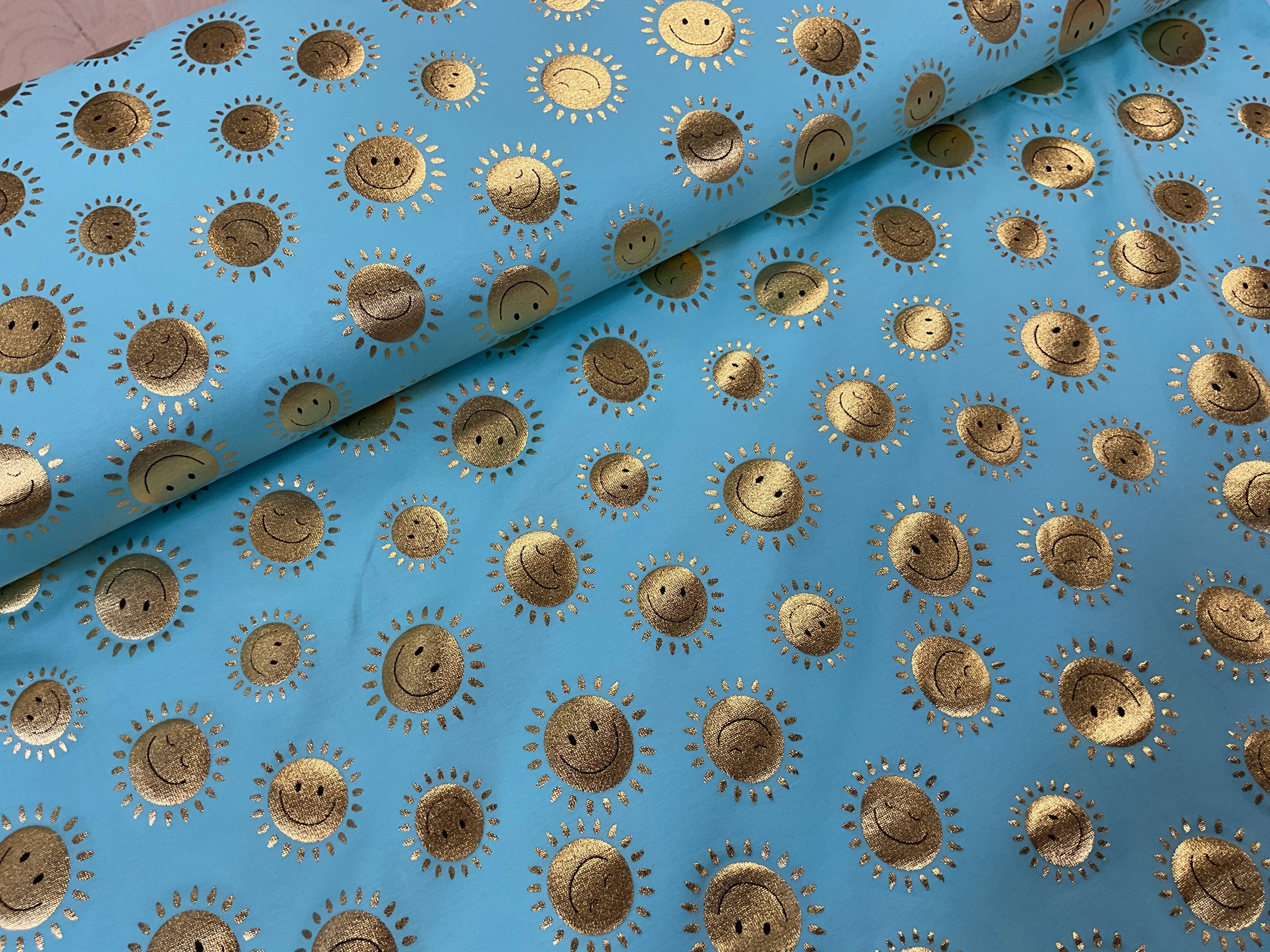 Gold Foil Sunshine Cotton Jersey