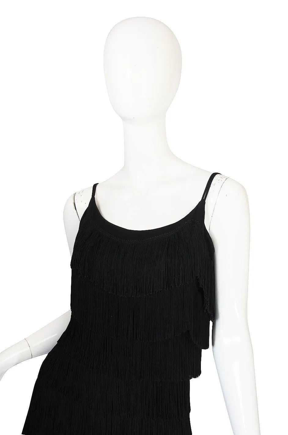 Gorgeous 1950s Black Fringe Pin Up Cocktail Dress