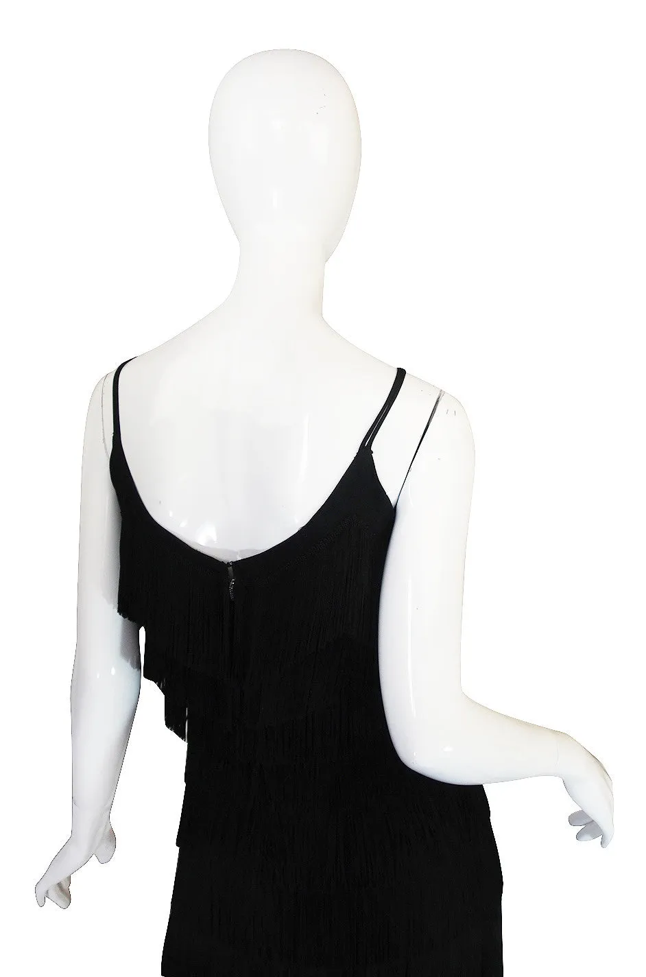 Gorgeous 1950s Black Fringe Pin Up Cocktail Dress