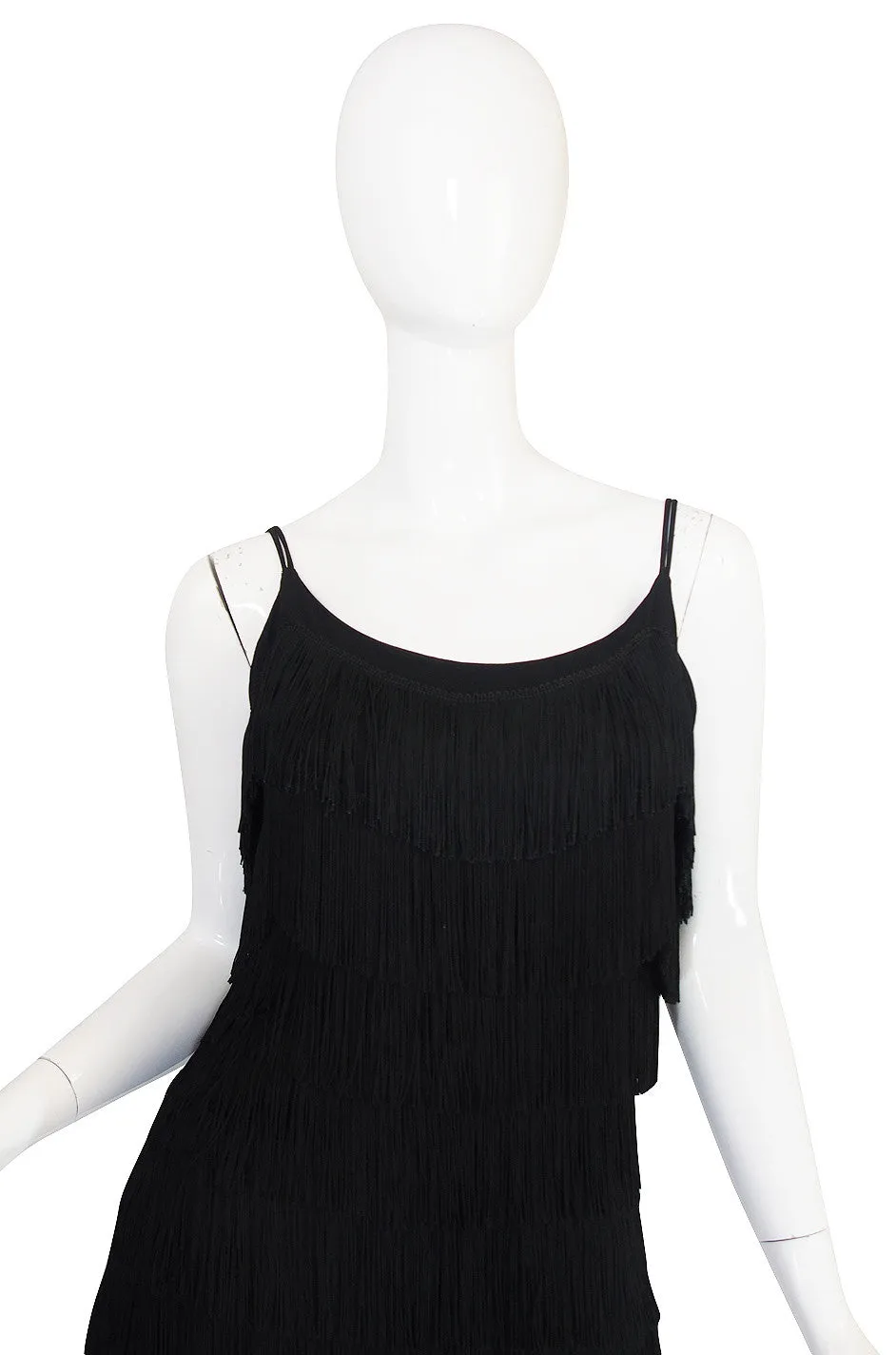 Gorgeous 1950s Black Fringe Pin Up Cocktail Dress