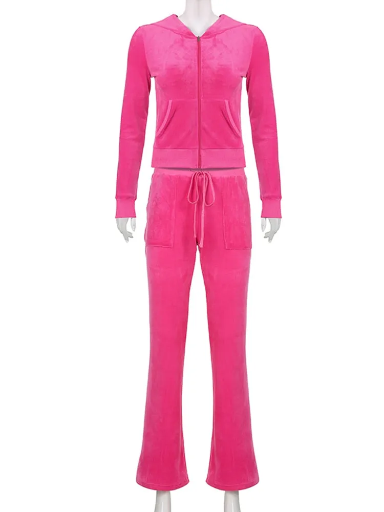 HEYounGIRL Casual Velvet Crop Top Winter Jacket Women Green Pink Zip Up Hoodies Coats Ladies Fashion Skinny Overcoat Streetwear