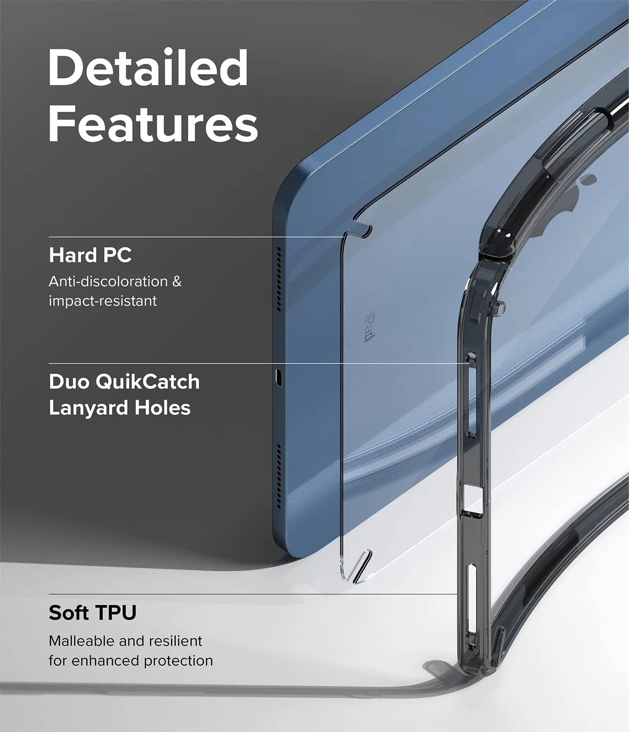 iPad 10th Generation 10.9'' (2022) Back Cover Case | Fusion - Smoke Black