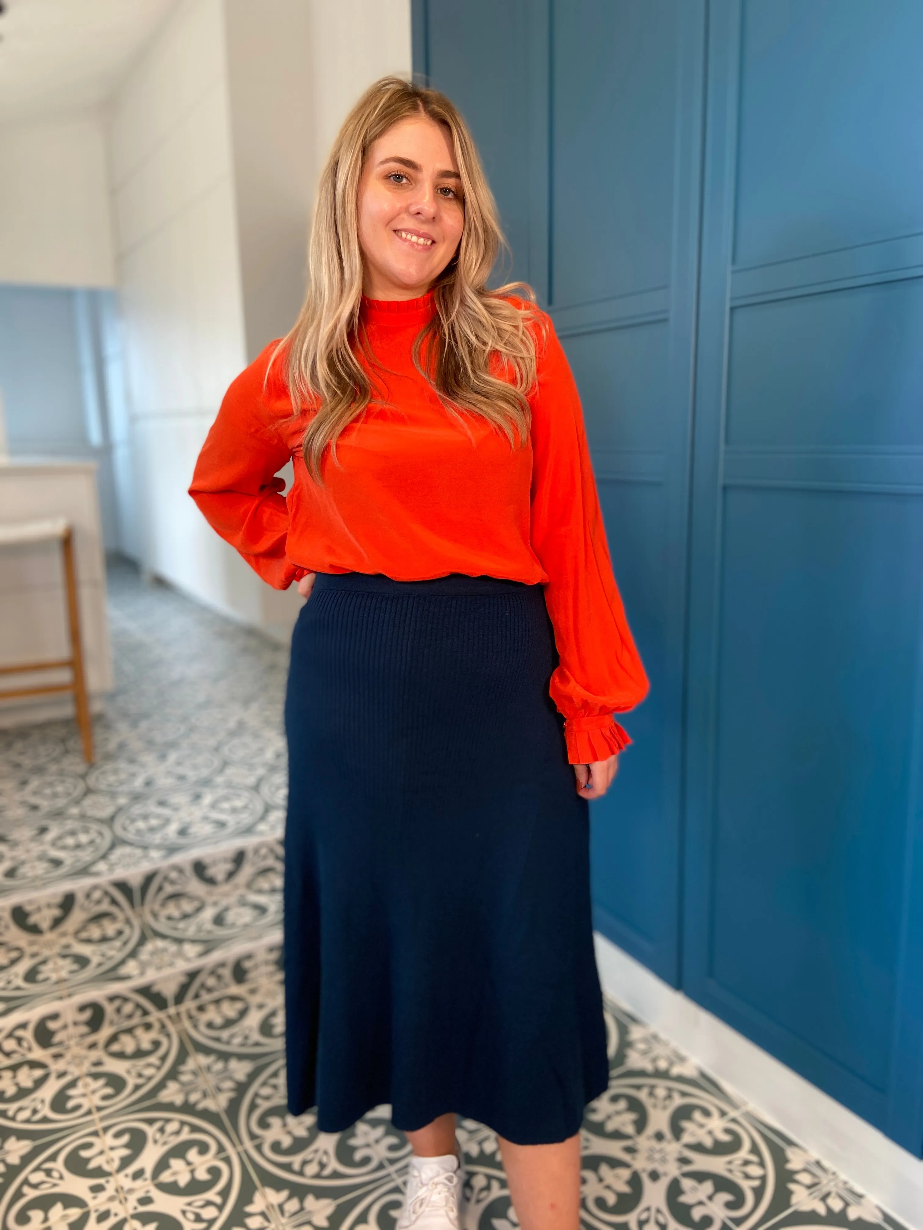 IVKO Solid Skirt, Petrol Blue Wash
