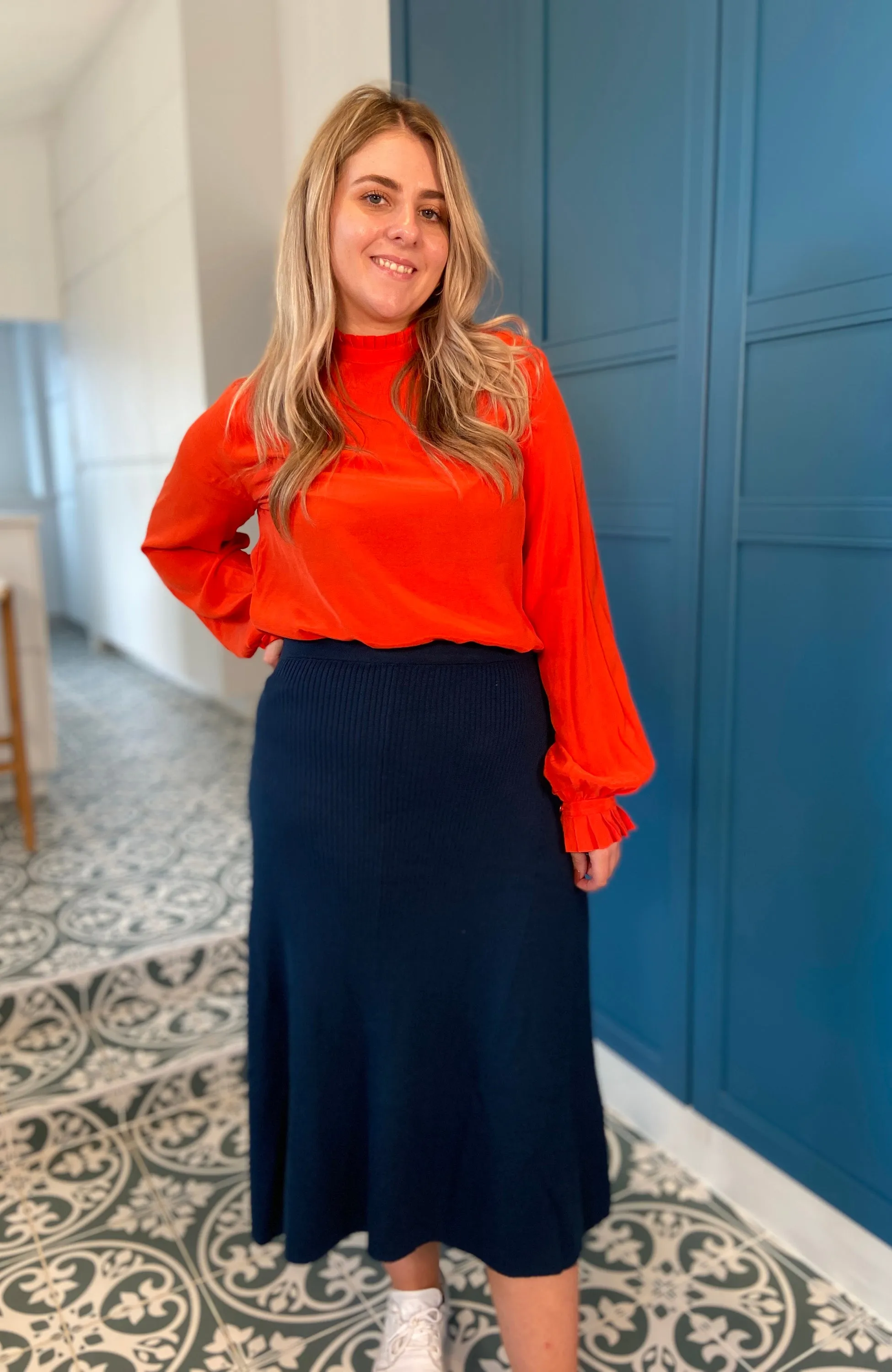 IVKO Solid Skirt, Petrol Blue Wash