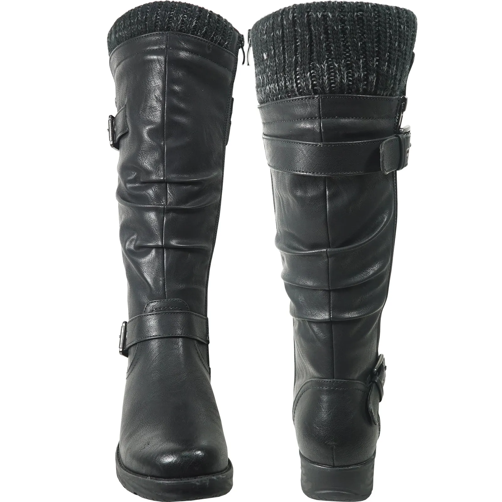 KOZI Canada Waterproof Women Boot STAR Knee High Winter Fur Casual Boot Black Wide Calf