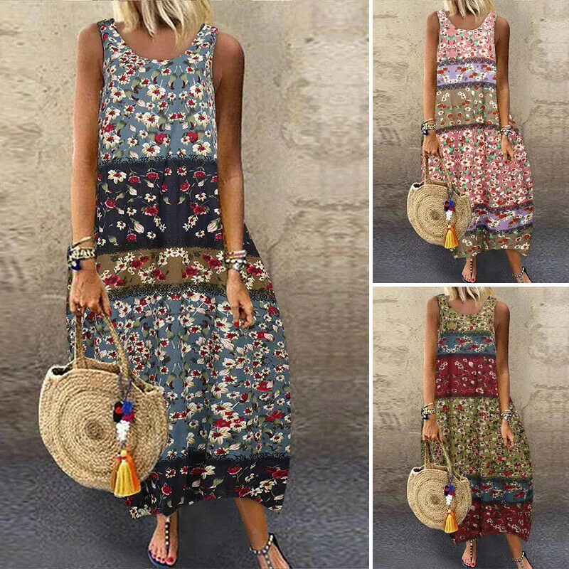 Linen Cotton Kaftan Long Maxi Shirt Dress