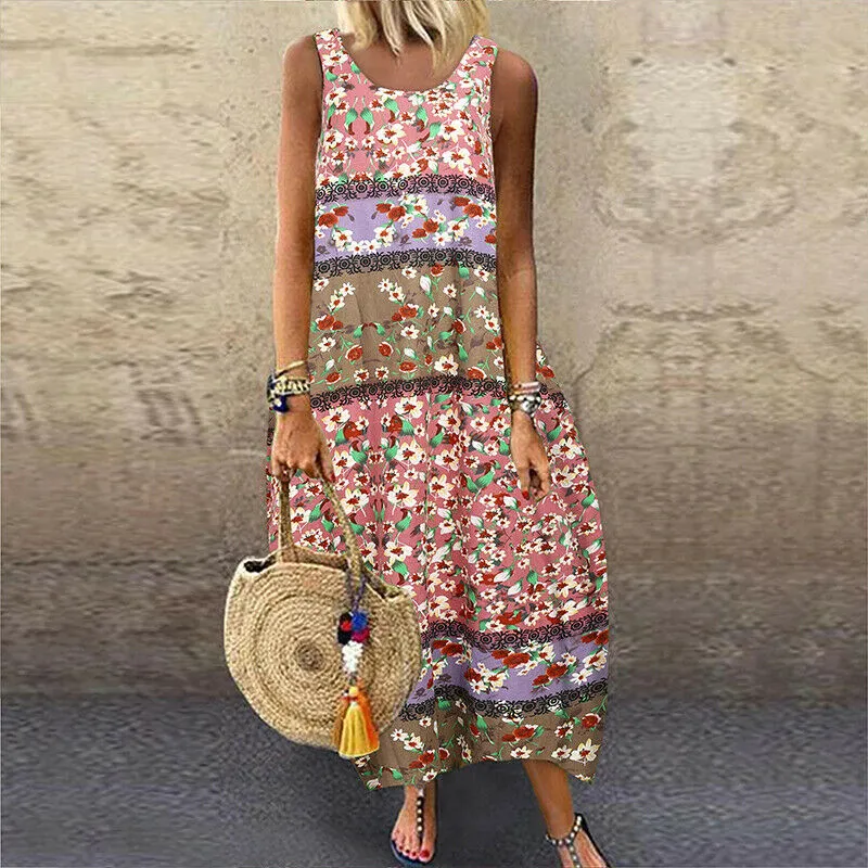 Linen Cotton Kaftan Long Maxi Shirt Dress