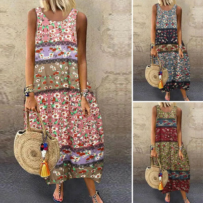 Linen Cotton Kaftan Long Maxi Shirt Dress