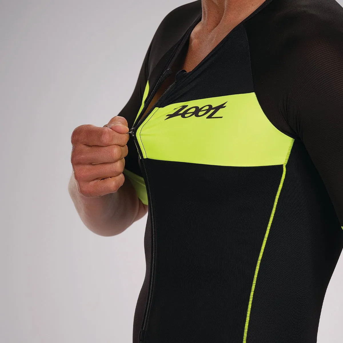 Mens Core  Triathlon Aero Racesuit - Safety Yellow