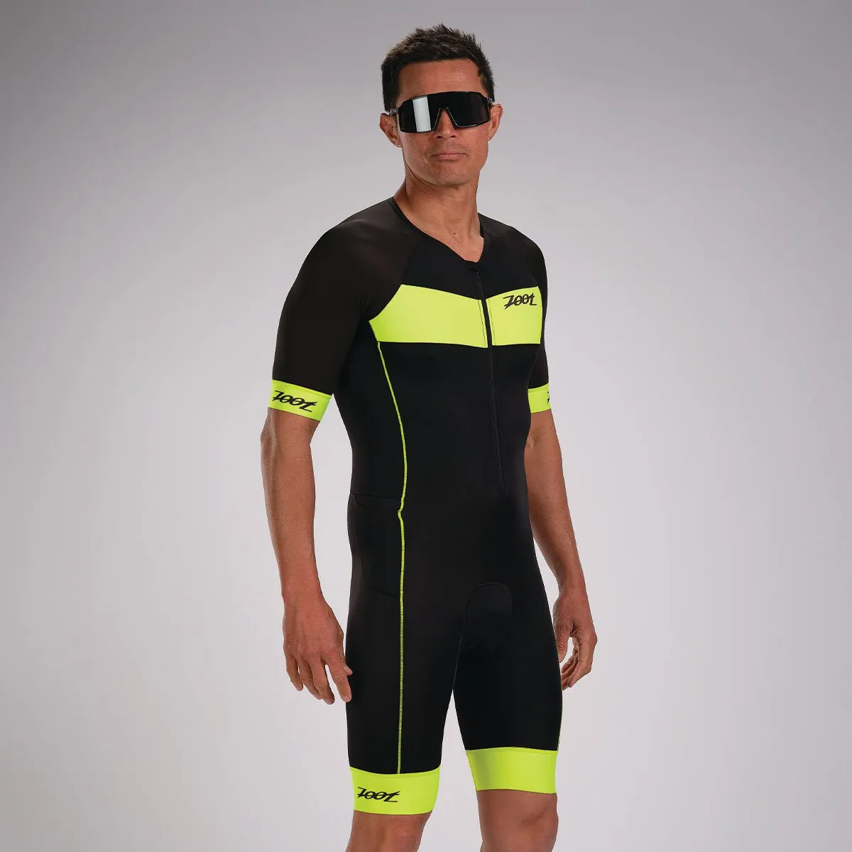 Mens Core  Triathlon Aero Racesuit - Safety Yellow