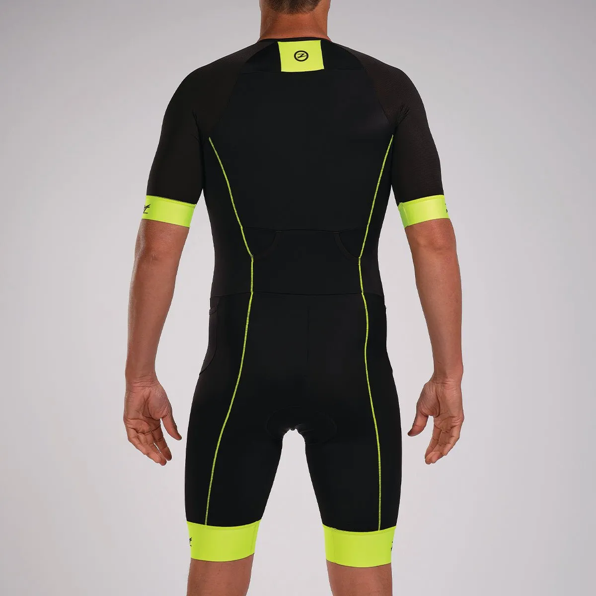 Mens Core  Triathlon Aero Racesuit - Safety Yellow