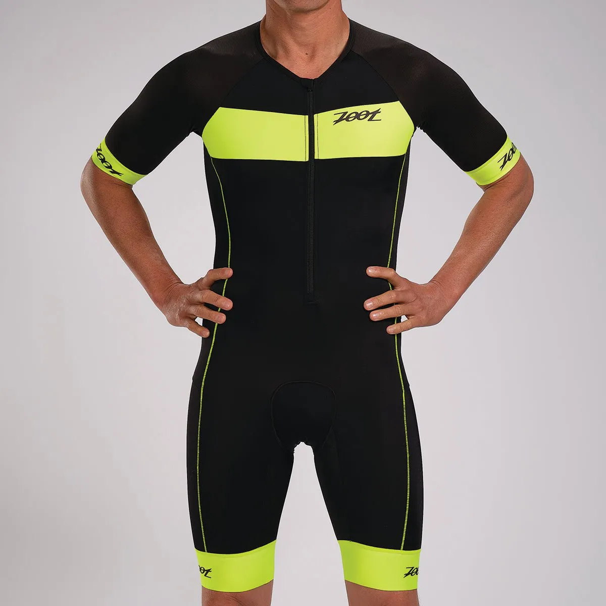 Mens Core  Triathlon Aero Racesuit - Safety Yellow
