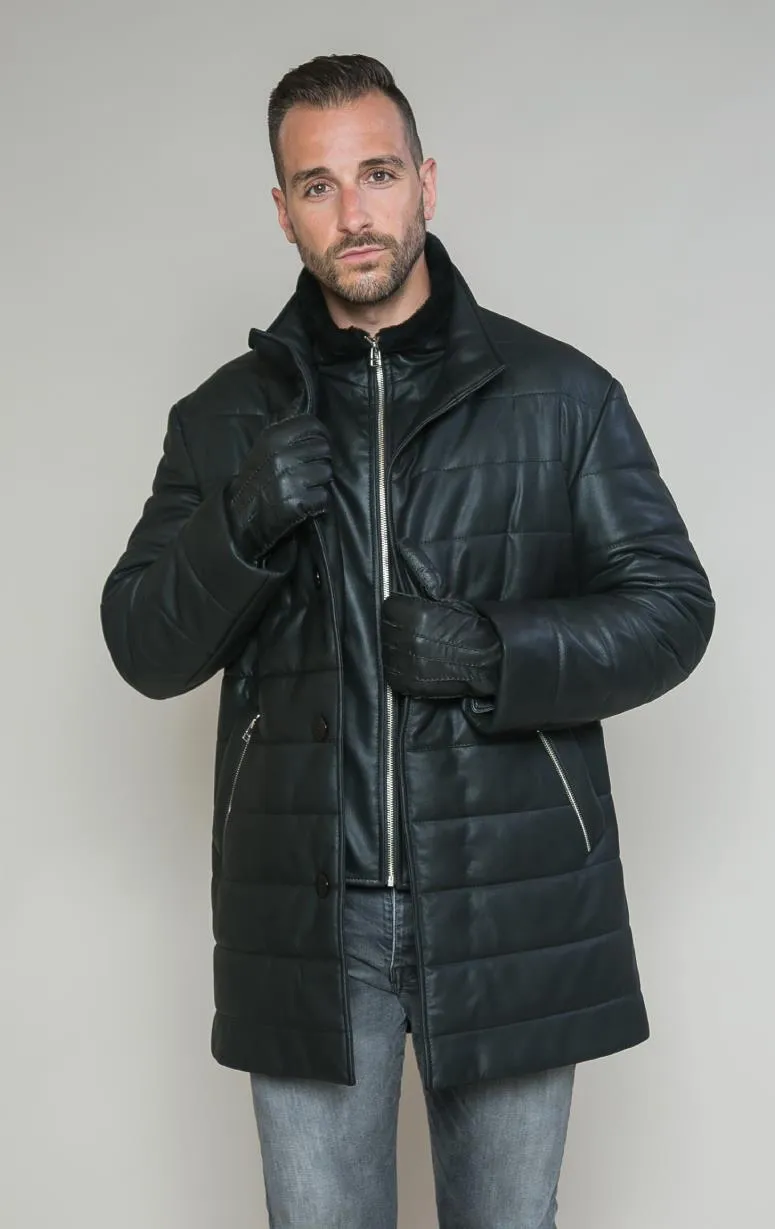 Men's Wadded Leather Jacket