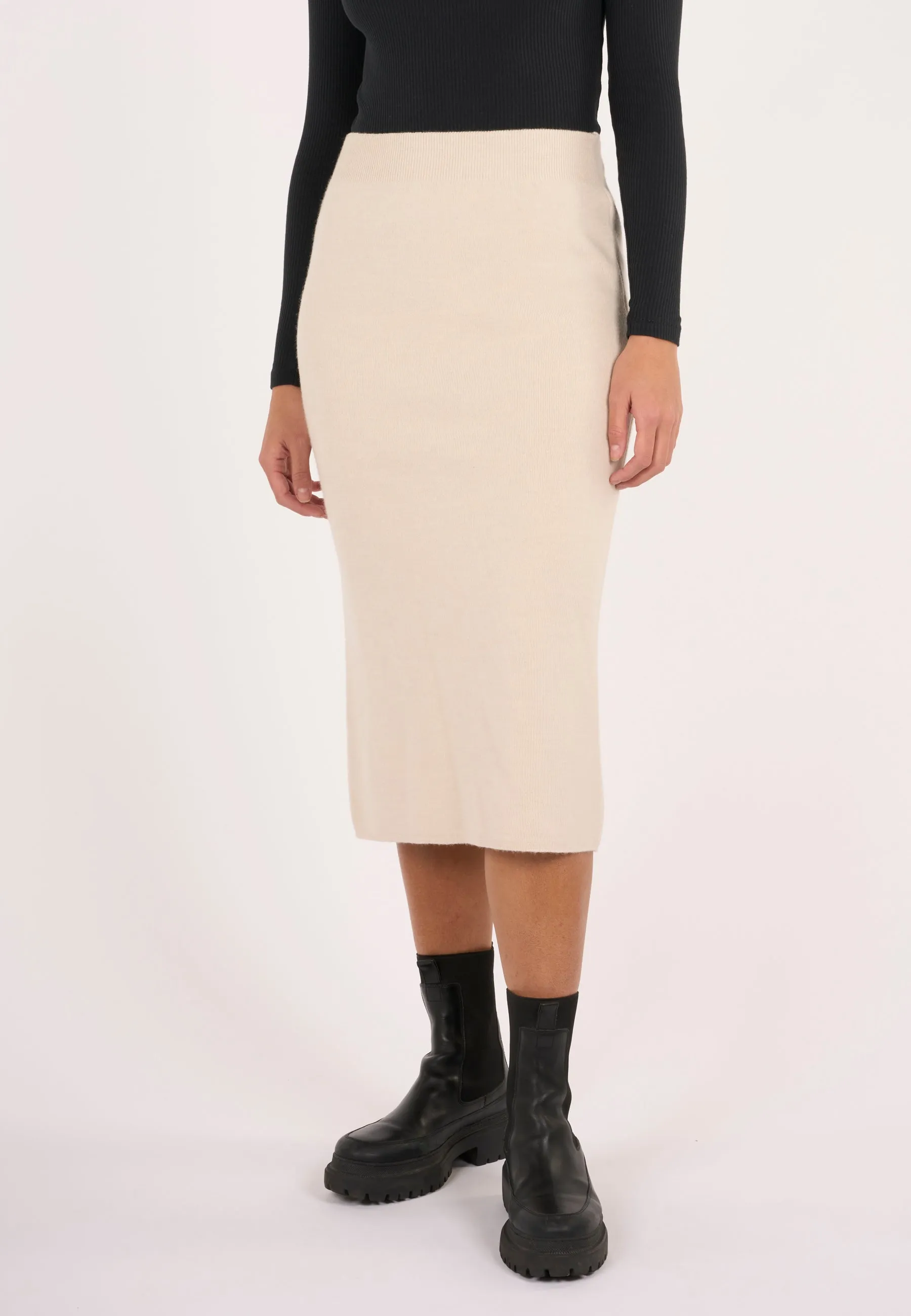 Midth lengt merino knit skirt - Kelp