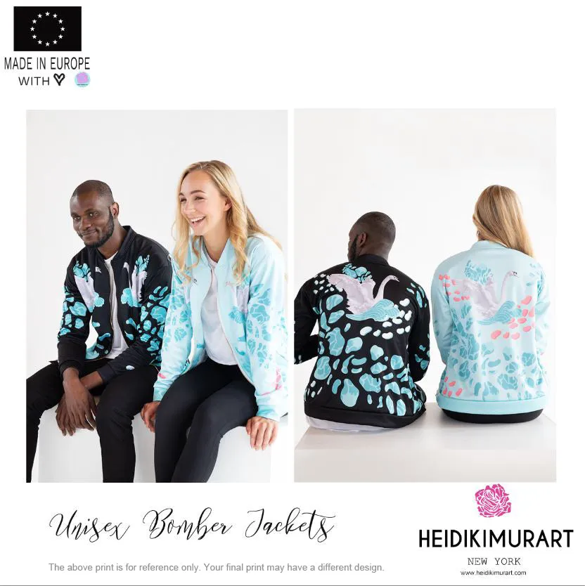 Pink Stripe Bomber Jacket, Modern Designer Unisex Jacket For Men or Women-Made in EU
