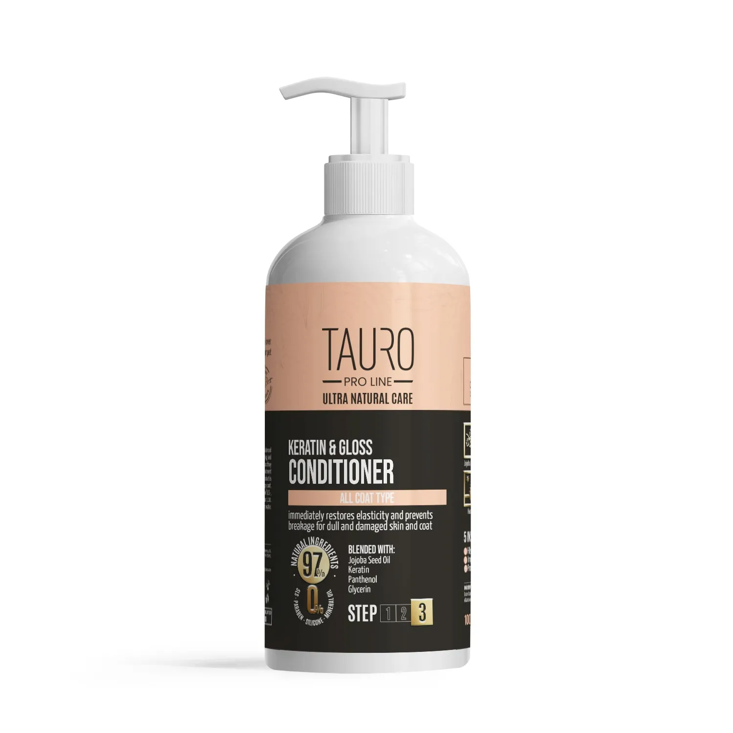 Tauro Pro Line Ultra Natural Care Keratin & Gloss Dog & Cat Conditioner For All Coat Type To Nourish And Moisturize Skin & Coat