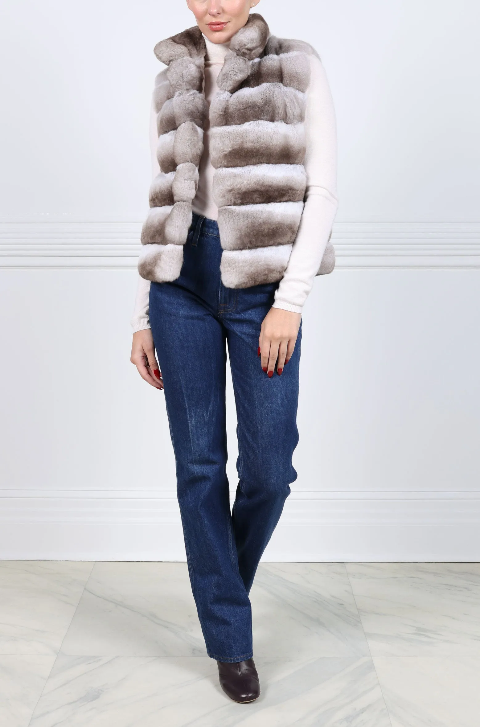The Tristan Chinchilla Fur Vest