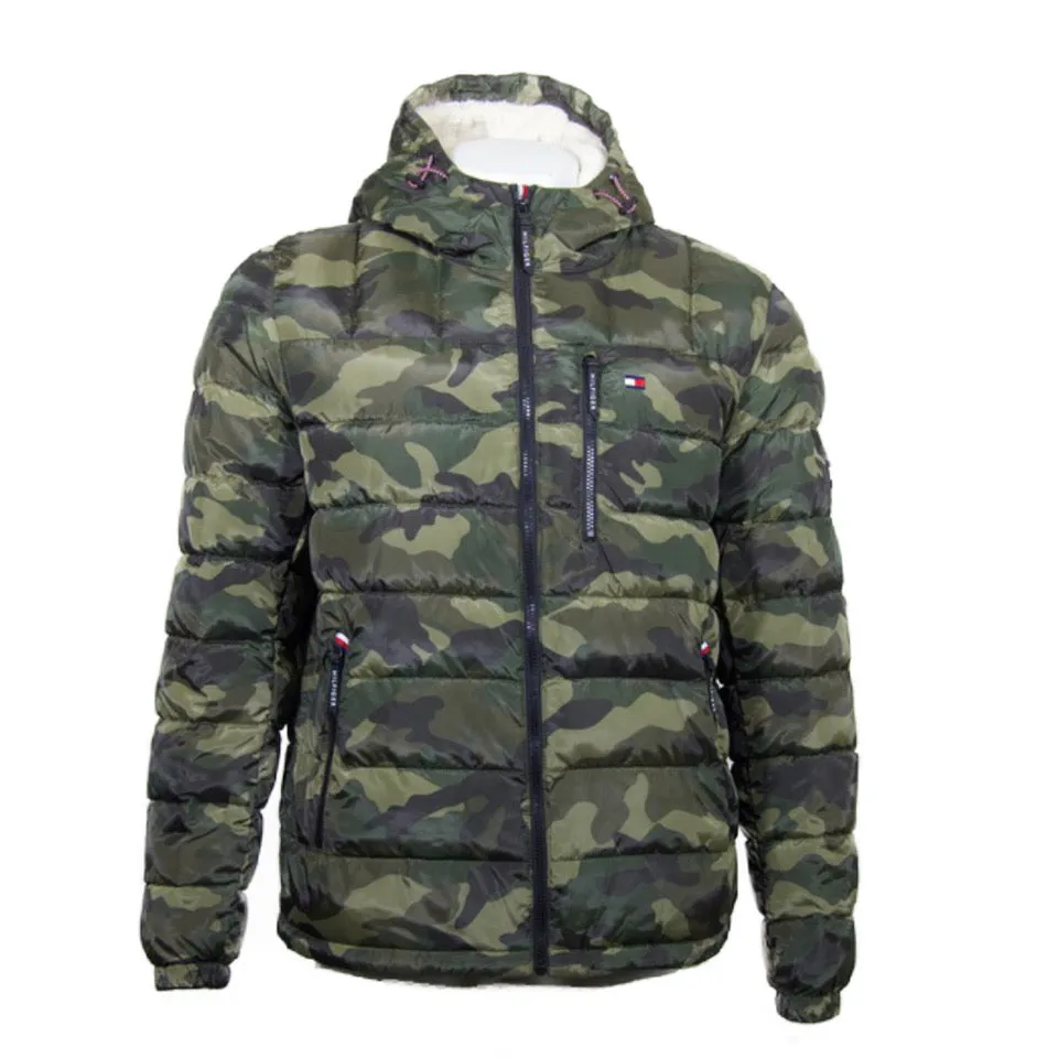 Tommy Hilfiger Men's Sherpa Lined Jacket Hooded Water Resistant Puffer Coat