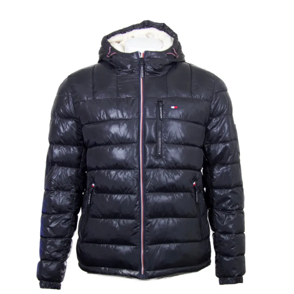 Tommy Hilfiger Men's Sherpa Lined Jacket Hooded Water Resistant Puffer Coat