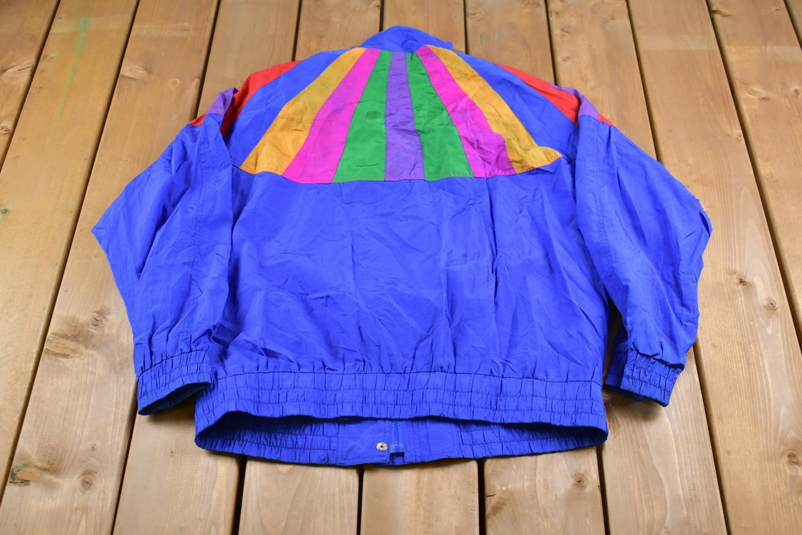 Vintage 1980s Andy Johns Abstract Design Windbreaker Jacket